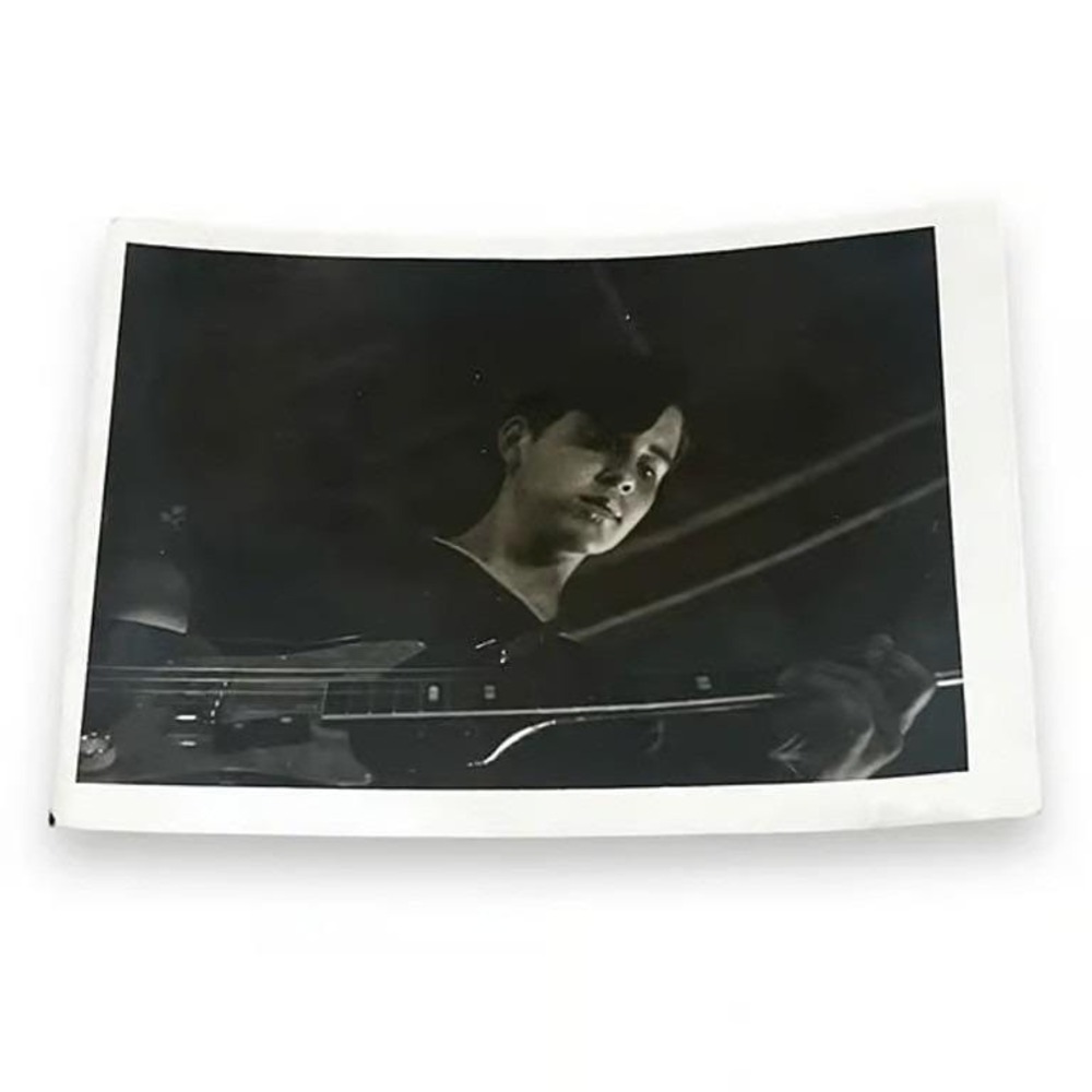 Boy Terry Playing Guitar Letter on Back Vintage Photo DBX